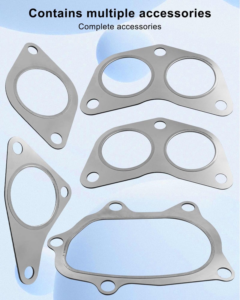 QAGGUM Exhaust Manifold Gasket Kit Up Down Pipe Fit for Subaru WRX Xt Sti Gt Replace 14038AA000 44022AA180 - Image 3
